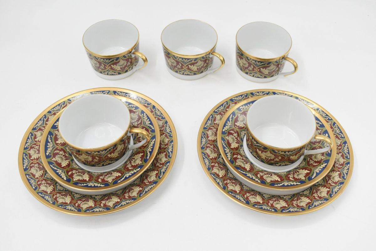 (1282M 1029H6) 1円~ Christian Dior クリスチャンディオール TABRIZ 食器 9点セット FINE CHINA カップ 茶器 皿 プレート 陶器 磁器拍卖