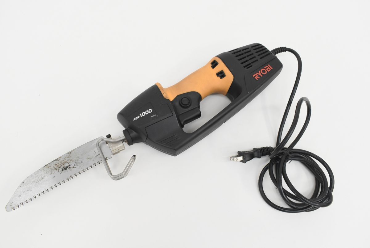 (1282M 1030H3) 1円~ KYOCERA キョーセラ RYOBI リョービ 電気のこぎり ASK-1000 造園 園芸 DIY 電動工具 電ノコ 大工 【通電のみ確認済】拍卖