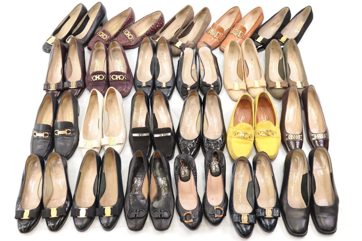 【23点】Salvatore Ferragamo フェラガモ パンプス サンダル ローファ 等 シューズ 靴 サイズ 5 6 7 1/2 等 レディース まとめ 3446-SM拍卖