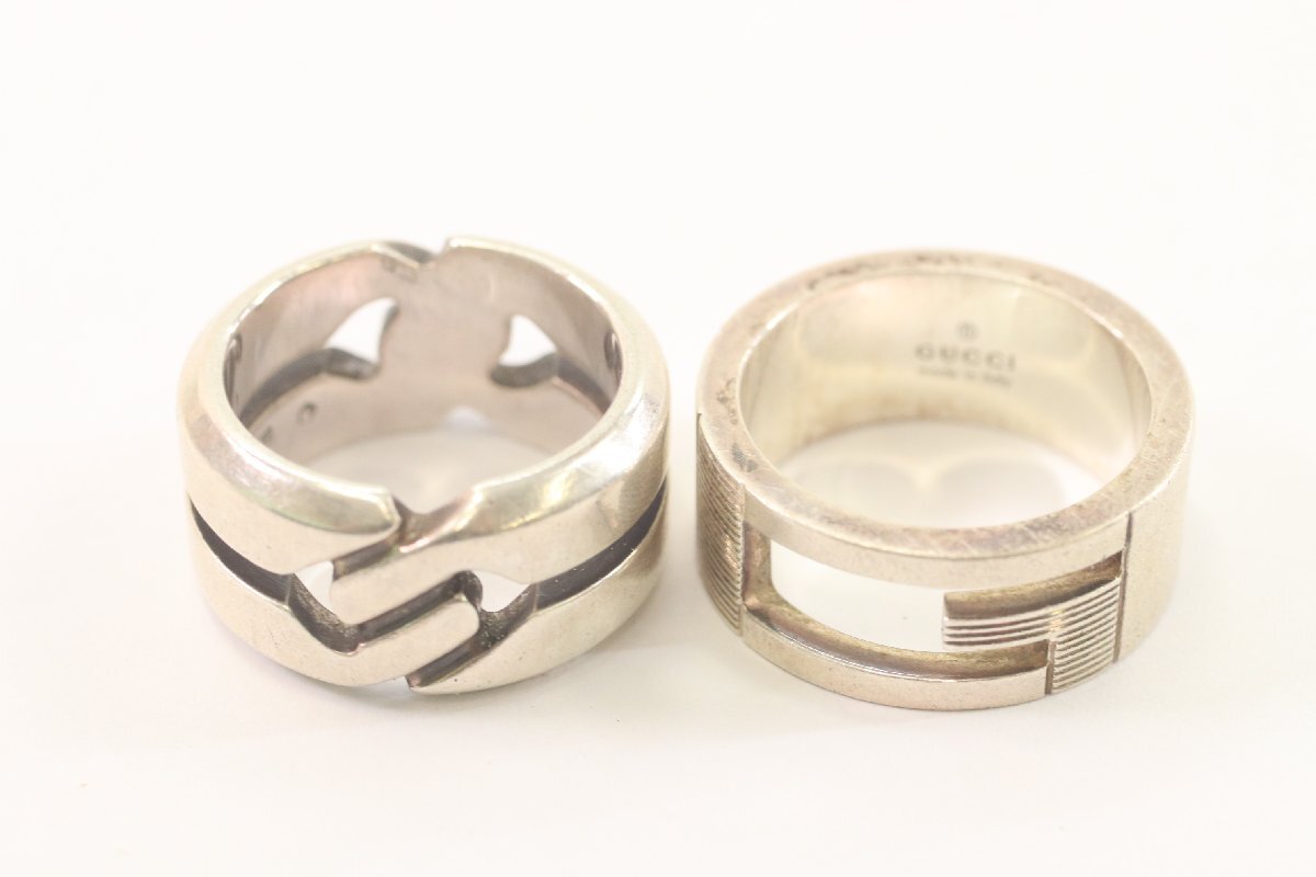 【2点】GUCCI グッチ Gロゴ ノットインフィニティ SV925 Ag925 シルバー リング 指輪 メンズ レディース アクセサリー 3538-K拍卖