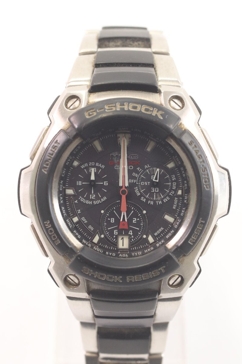 CASIO カシオ G-SHOCK Gショック MTG-1000 タフソーラー 電波ソーラー デイト メンズ 腕時計 ブラック×シルバーカラー 3489-HA拍卖