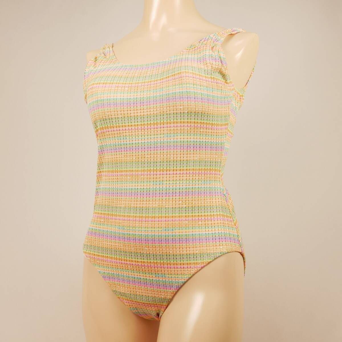 7993 レディース水着 ポップなボーダー柄 ワンピース水着 11Lサイズ 多色 匿名配送拍卖