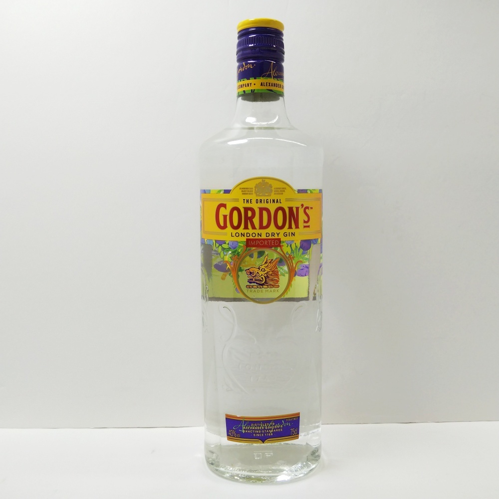 B25-2306-(1) GORDON'S ゴードン ロンドン ドライジン 750ml 43% LONDON DRY GIN 原産国イギリス 輸入者麒麟麦酒 古酒 未開栓拍卖