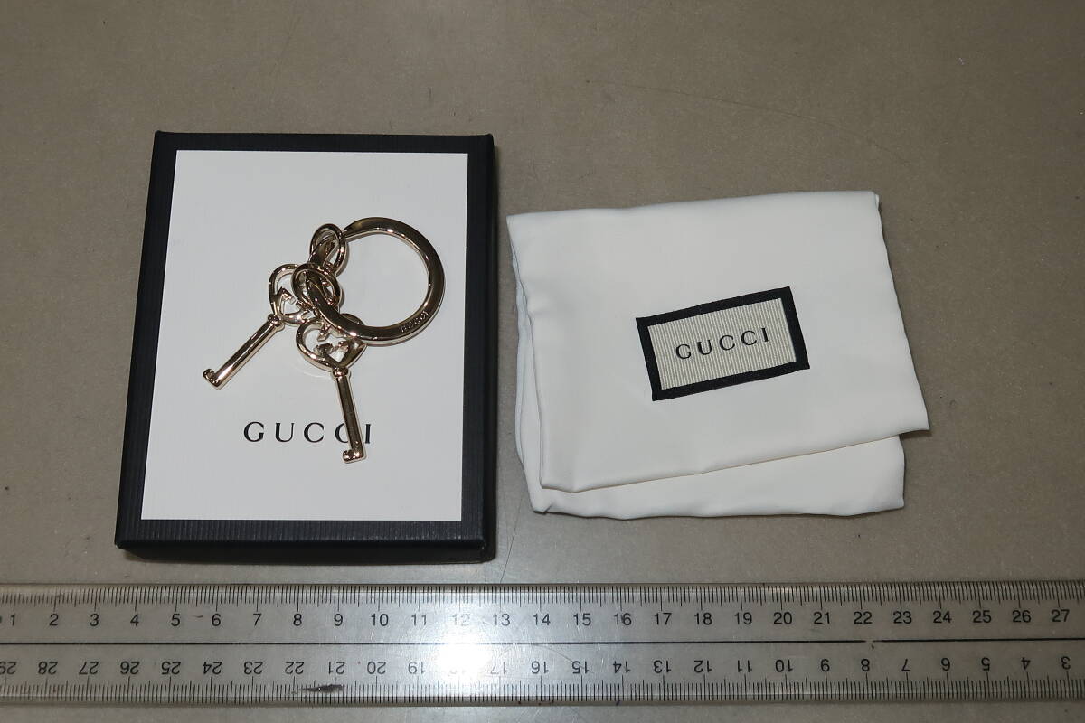 ★☆未使用 GUCCI グッチ キーホルダー キーリング インターロッキング ハート 鍵☆★拍卖
