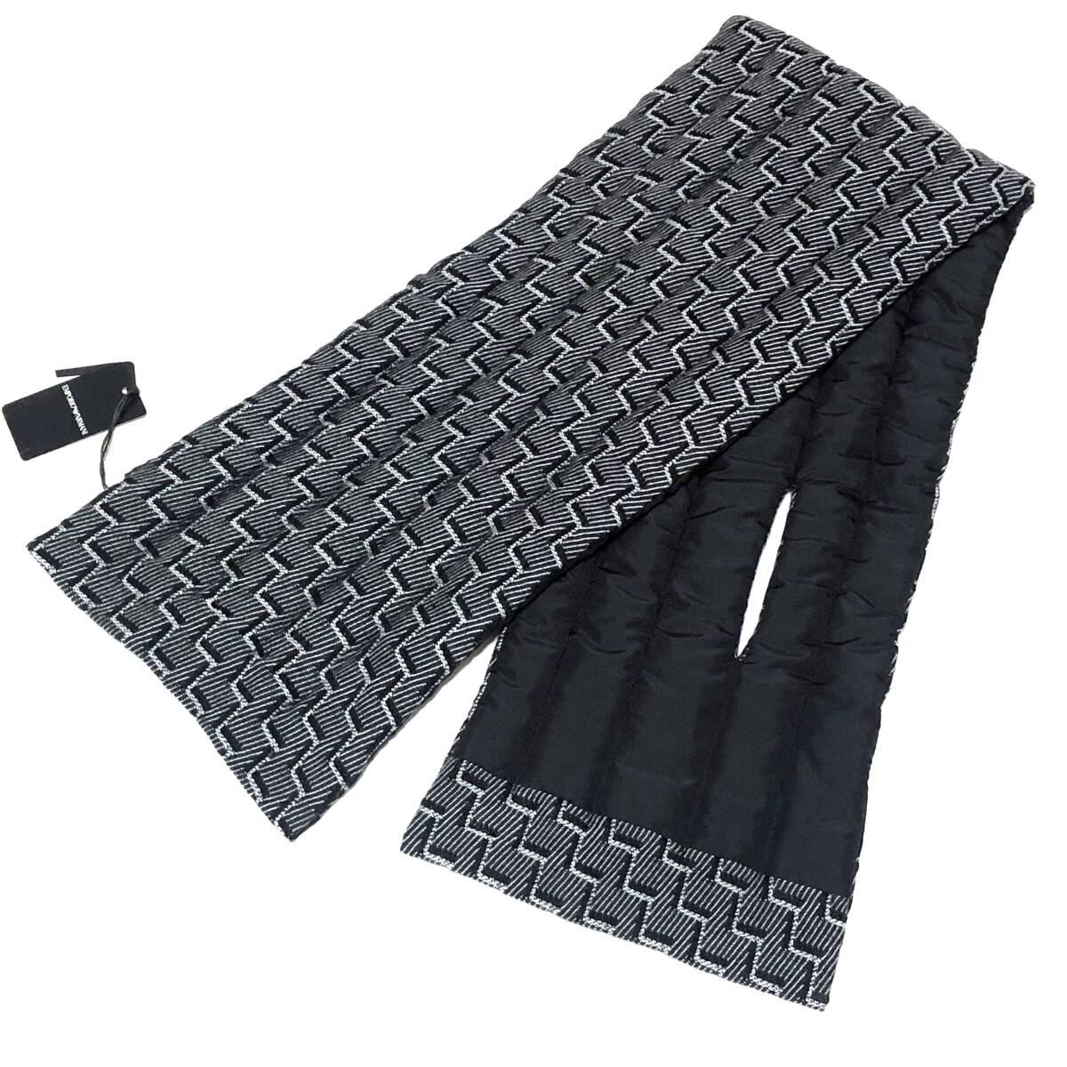 【未使用/タグ付き】EMPORIO ARMANI エンポリオ アルマーニ ウール 中綿 マフラー 防寒 アウトドア イタリア製拍卖