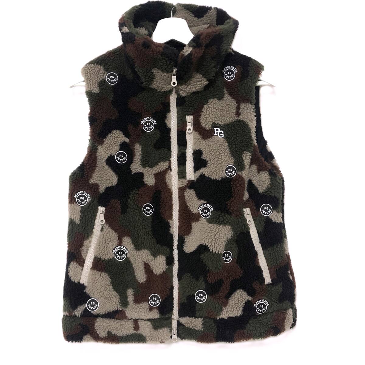 【未使用】PEARLY GATES パーリーゲイツ ボア ベスト カモフラ 迷彩 サイズ 1 拍卖