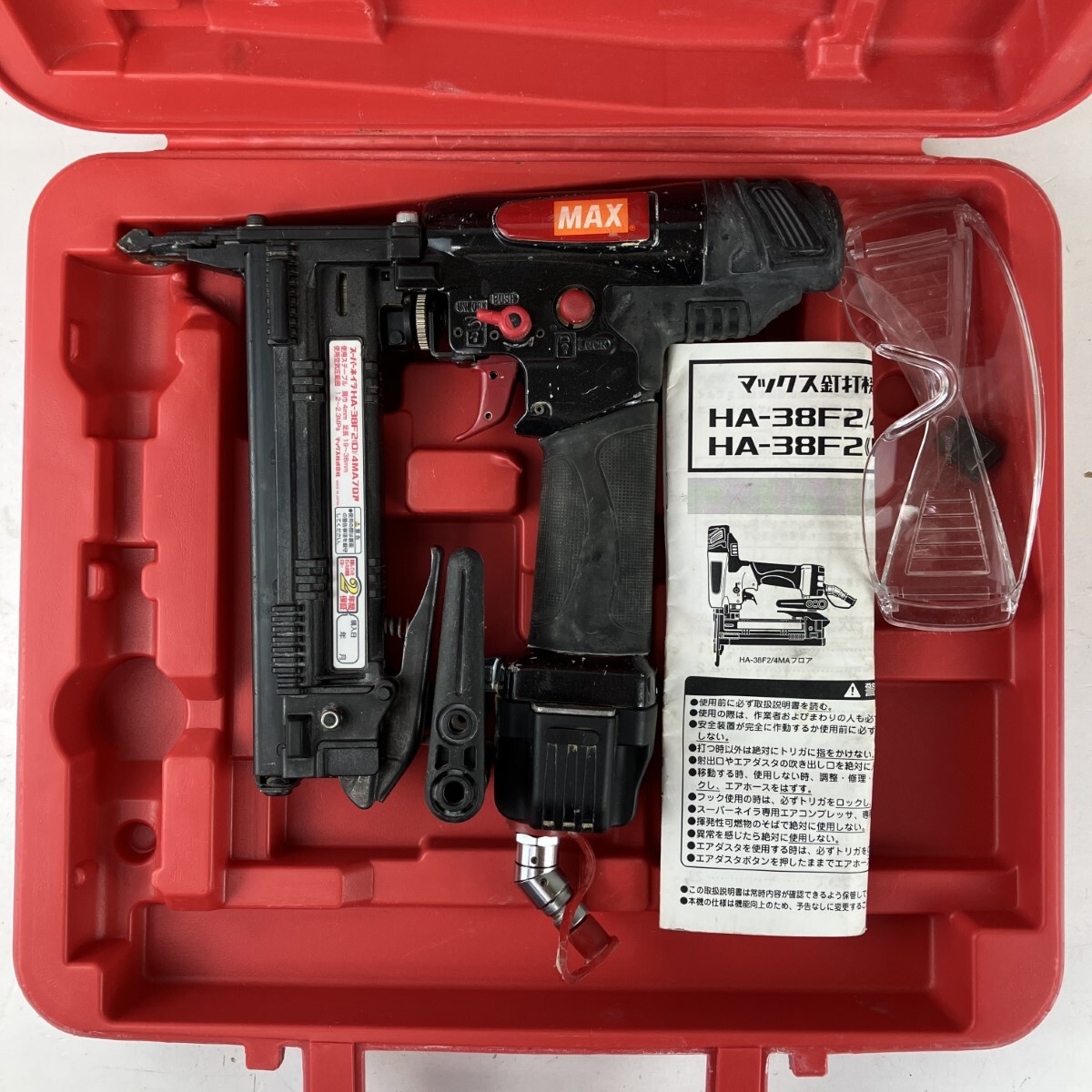 ЗЗ MAX マックス 38mm 高圧 フロアタッカ ケース付 HA-38F2(D) ブラック 傷や汚れあり拍卖