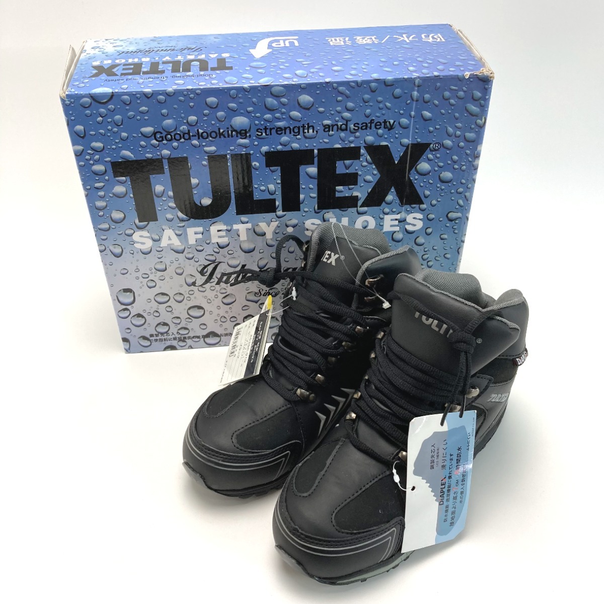 ☆☆ アイトス TULTEX セーフティシューズ 安全靴 ハイカット 56380-010 ブラック 23.5cm 耐滑 防水 未使用 未使用に近い拍卖