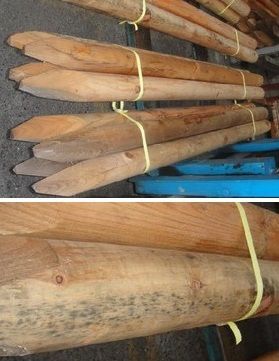 □C1【古定#152サ071006-10】松杭 くい クイ 径90m/m 長さ1000m/m 1本重量3.8kg位 長さ10cm単位製作OK 価格見積り拍卖