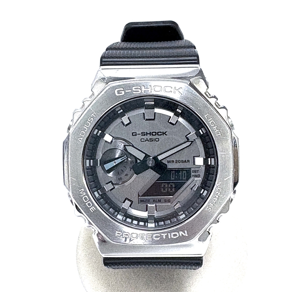 【中古】カシオ CASIO ジーショック G-SHOCK PROTECTION GM-2100 ソーラー 樹脂/ステンレス シルバー ブラック 黒 21278拍卖