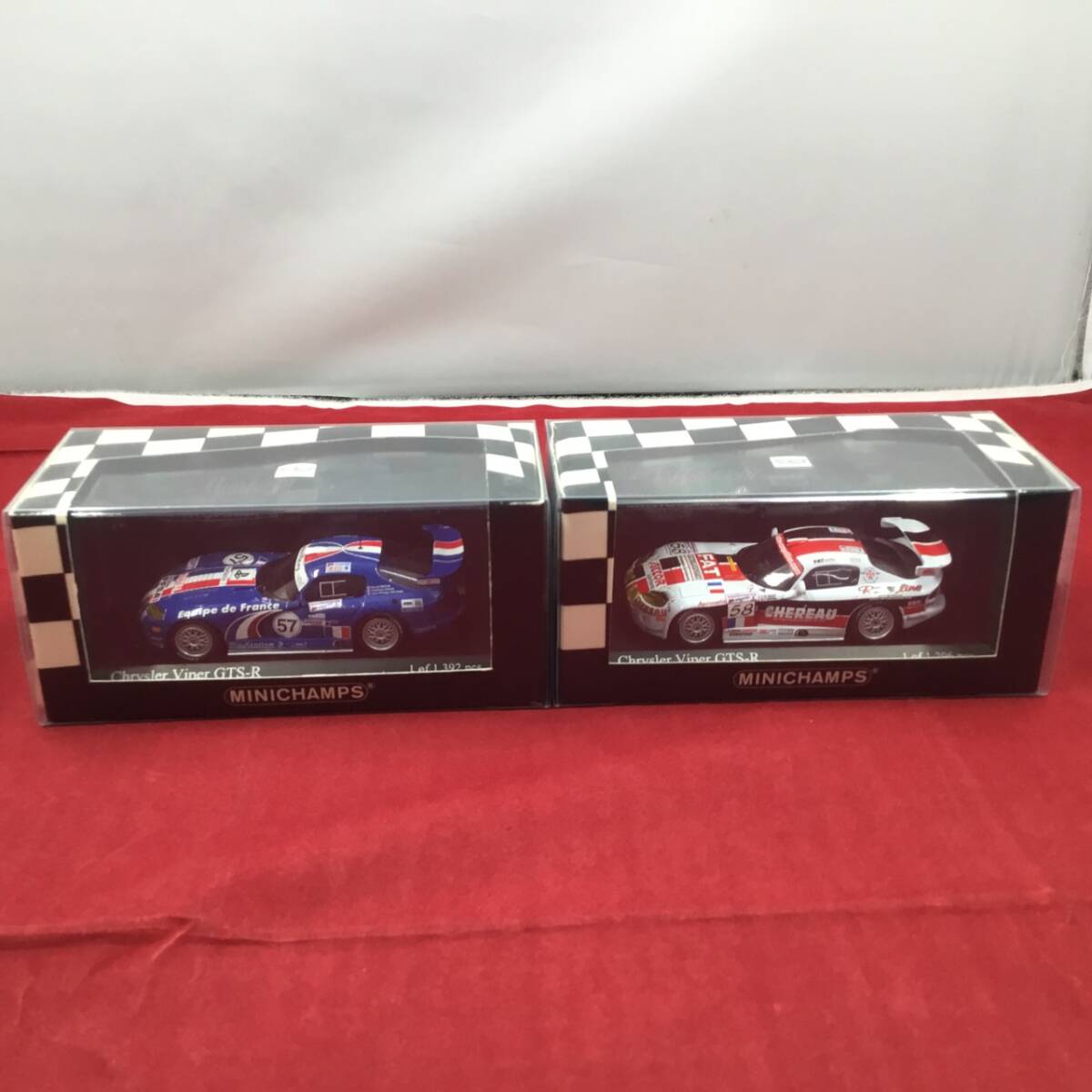 MINICHAMPS ミニチャンプス 1/43 ミニカー Chrysler Viper GTS-R クライスラー ヴァイパー ル・マン 24h 2001年 2台セット 未開封 ケース付拍卖