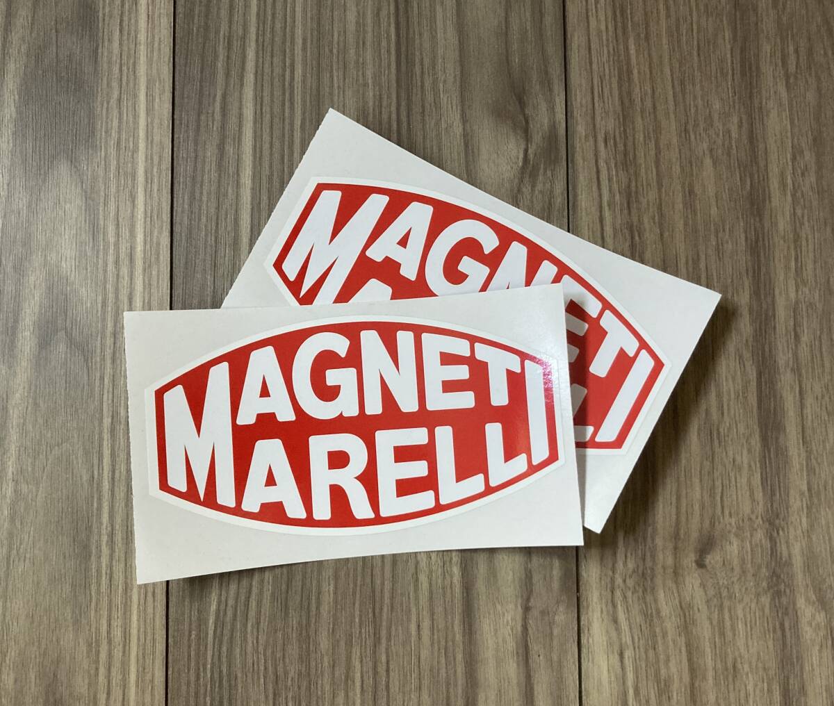 送料無料 MAGNETI MARELLI マニエッティ カッティング ステッカー 2枚セット レッド 153mm × 80mm拍卖