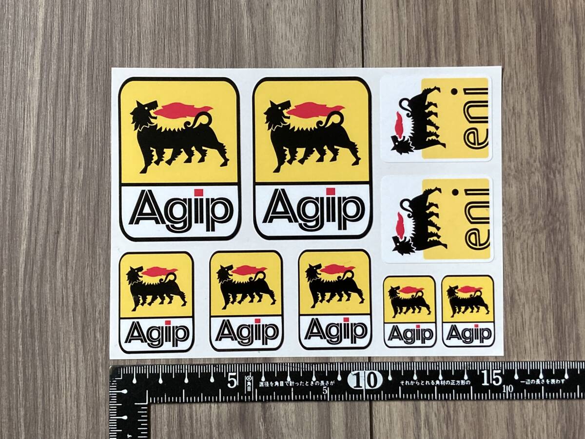 ★送料無料★Agip アジップ ラミネート ロゴ ステッカー セット12 x16cm拍卖