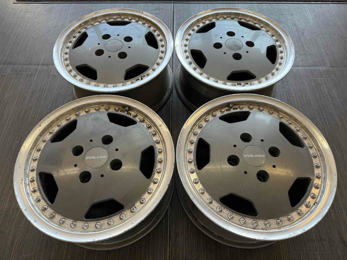 中古★FALKEN ファルケン 15インチ ホイール 4本セット★15×6.5J/+32/4穴/PCD 114.3/ハブ径約73mm★ディッシュ拍卖