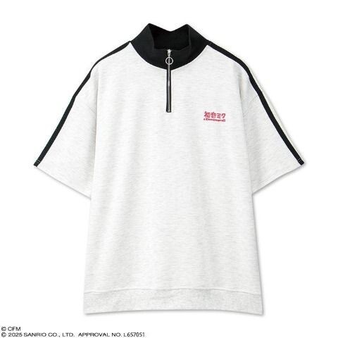 即決 初音ミク×シナモロール メンズ ハーフジップ半袖スウェット【L】新品タグ付き ピアプロキャラクターズ×サンリオキャラクターズ拍卖