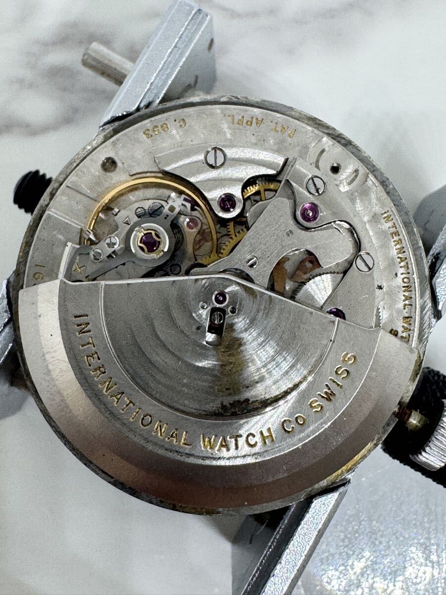 稼働品】IWC インターナショナル cal.853 自動巻き AT 文字盤付き ムーブメント 魚リューズ 時計部品 パーツ 部品どり 拍卖
