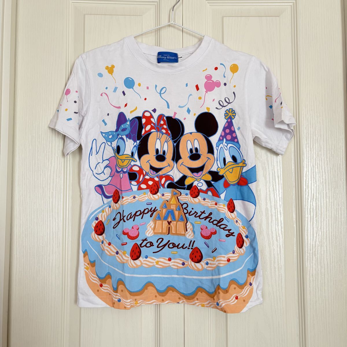 ディズニーランド 誕生日 Tシャツ ミッキー ミニー ハッピーバースデー 150cm拍卖