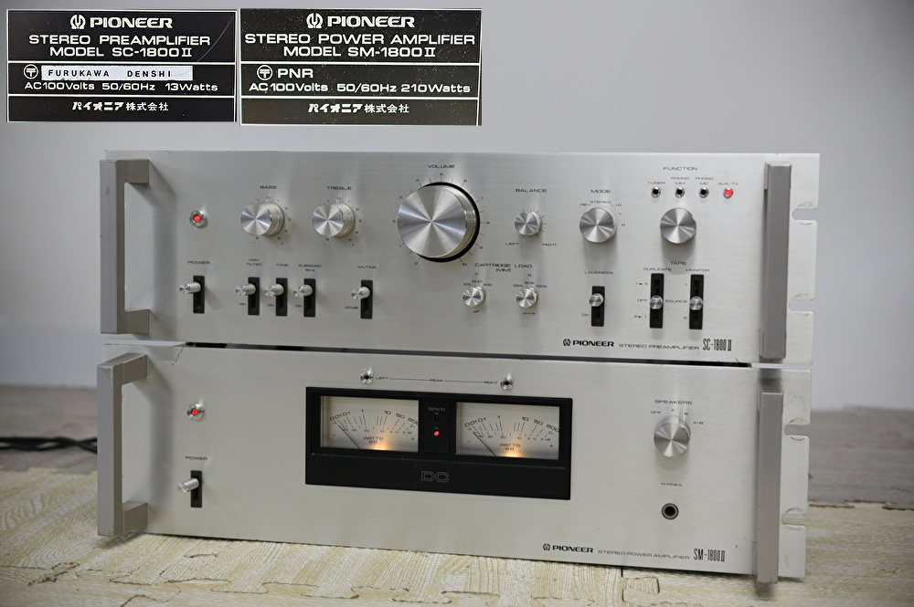 PY10-69 PIONEER パイオニア プリアンプ SC-1800II SM-1800II 音出し確認済み 音響機器 オーディオ機器 現状品拍卖