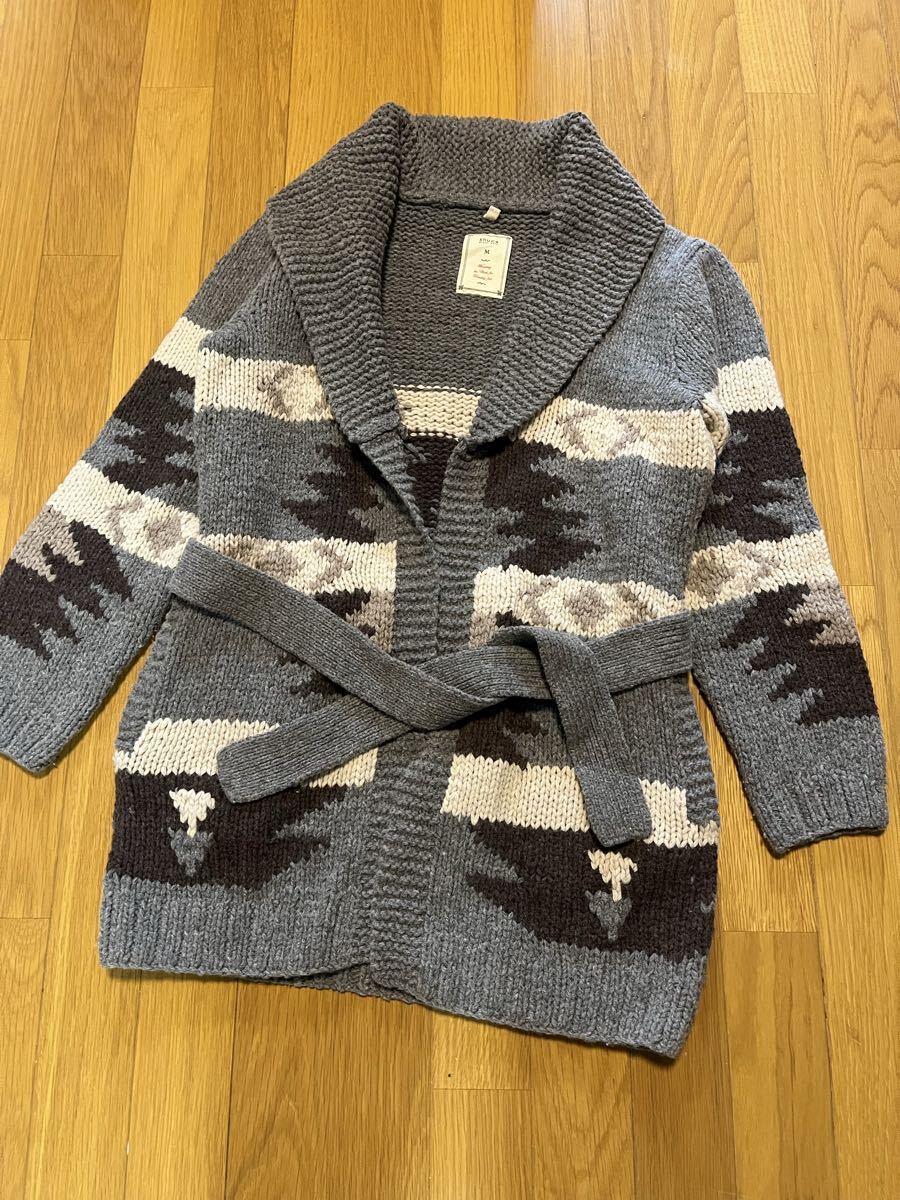 グローバルワークshucaカウチンセーター カウチンニットカーディガン ウール拍卖