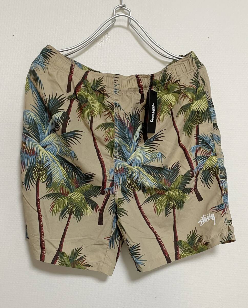 送料230円〜 未使用品 Stussy ステューシー USA企画 日本未発売 PALM SHORTS パームショーツ ヤシの木総柄 ショートパンツ size M拍卖
