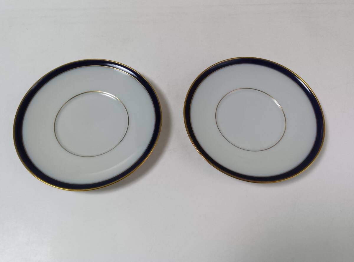 香蘭社 お皿 2枚セット 金彩 紺色 プレート拍卖