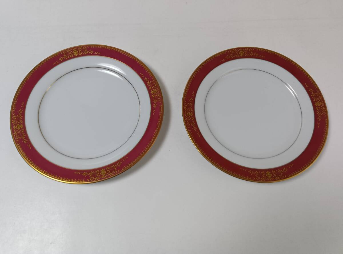 ノリタケ お皿 2枚セット 金彩 ゴールドライン Noritake プレート 拍卖
