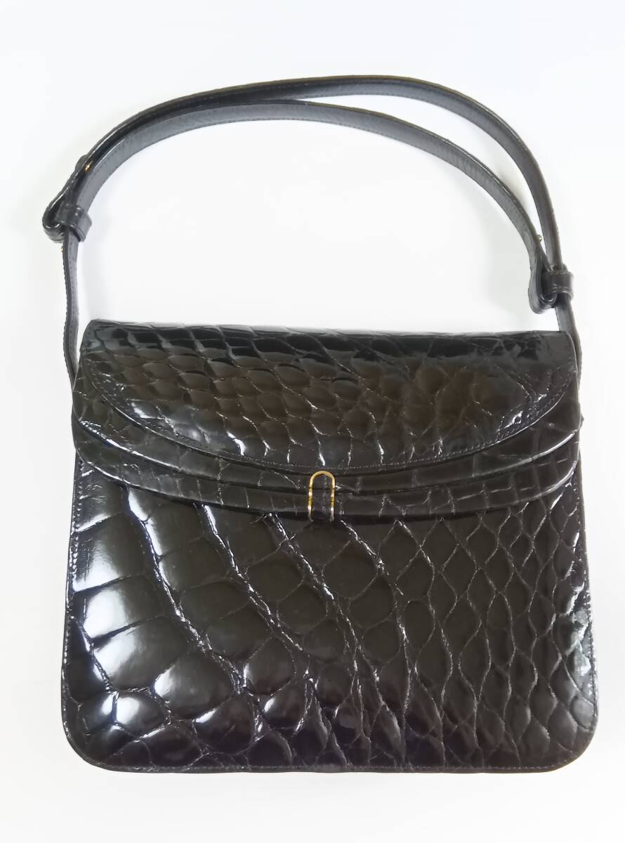 クロコダイル ハンドバッグ ショルダーバッグ 黒系拍卖