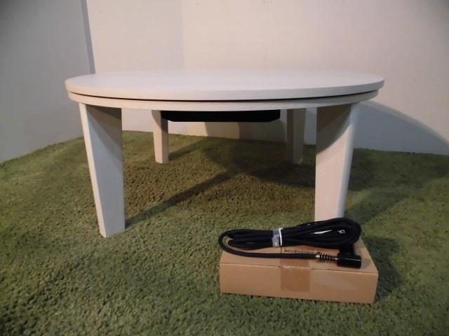 【送料無料】即決【限定品・新品】オールシーズン★ちゃぶ台風★円形【リバーシブル天板】こたつ80(ホワイト×ナチュラル)拍卖