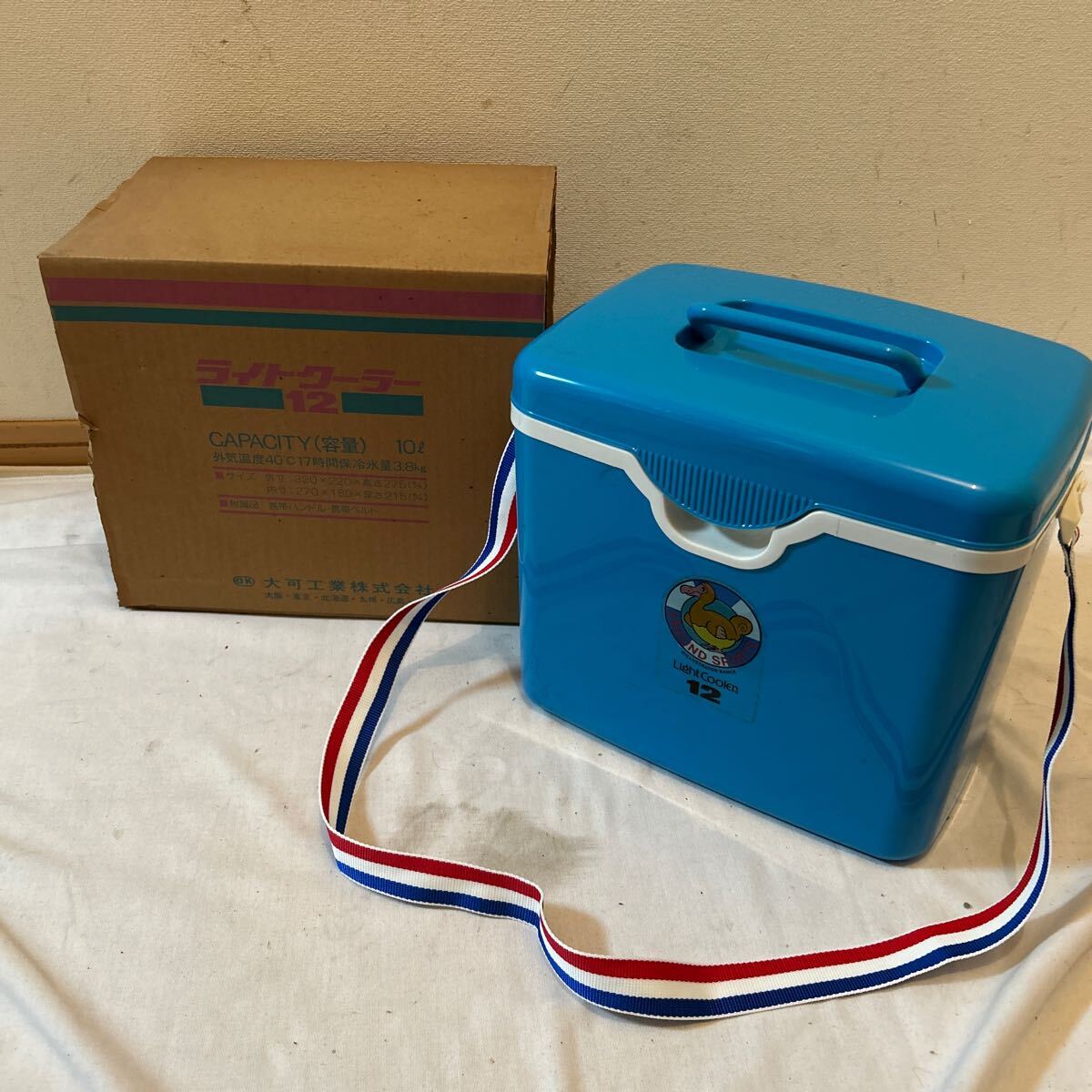 【箱付き】昭和レトロ ライトクーラー 10L クーラーボックス デッドストック アウトドア ヴィンテージ 拍卖