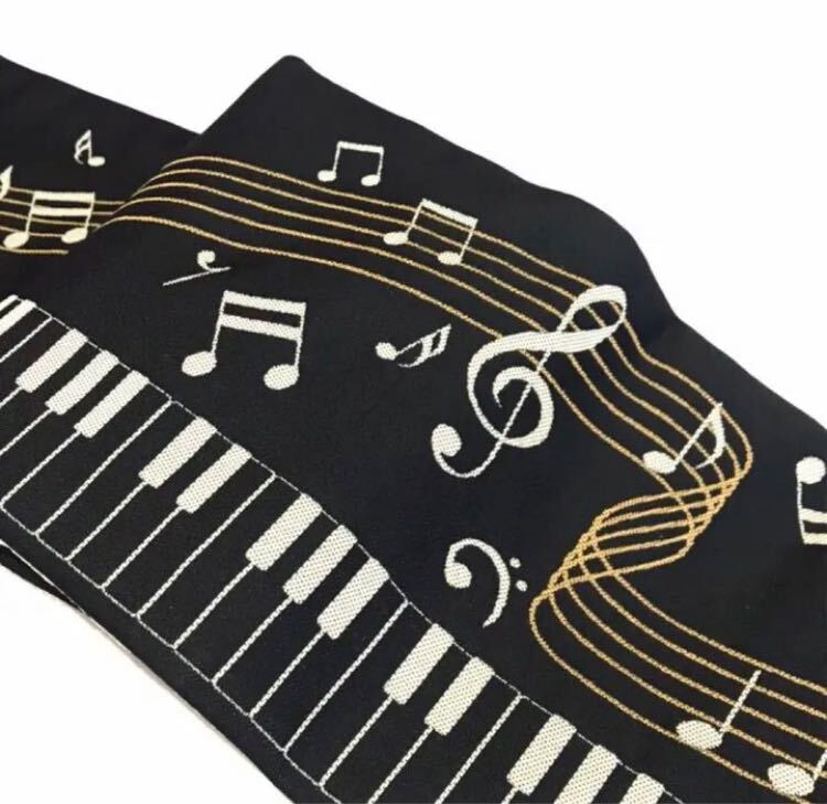 【新品未使用】大好評!おりびと 半幅帯 オシャレ帯 個性派 音符 ピアノ拍卖