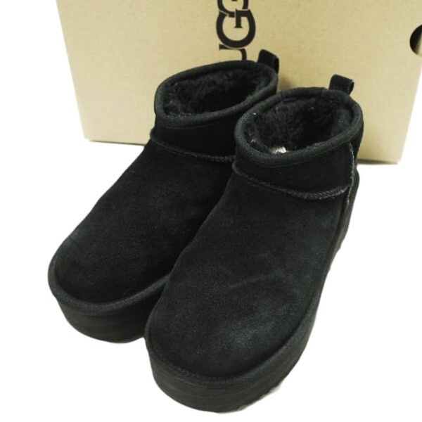 UGG Australia アグ CLASSIC ULTRA MINI PLATFORM クラシック ウルトラ ミニ プラットフォーム 1135092 US6(23cm) BLACK ムートンブーツ拍卖