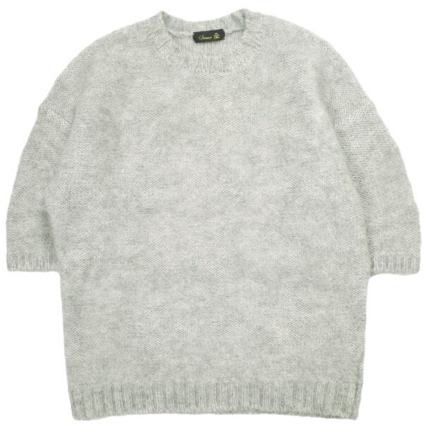 Drawer ドゥロワー 23AW 日本製 モヘヤウールクルーネックニット 6518-299-1098 Free グレー セーター 五分袖 プルオーバー トップス拍卖