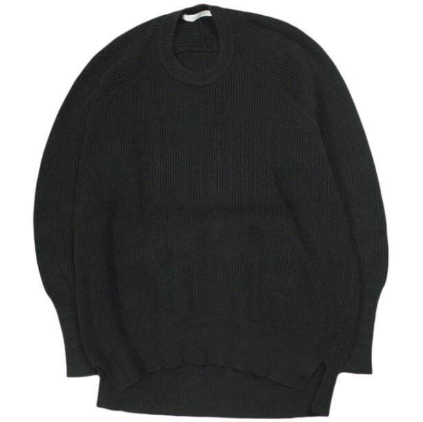 FORFORMO フォルフォルモ Knit Sweater 畦編みニットプルオーバー 722309 2 BLACK セーター クルーネック トップス g23572拍卖