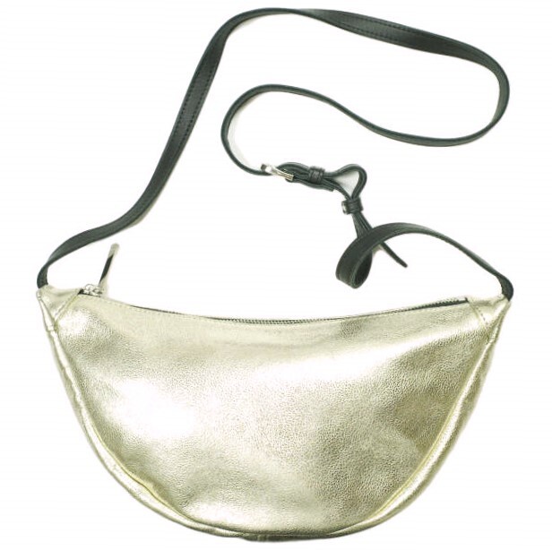 Ikot イコット 三日月型 ショルダーバッグ シャンパンゴールド カバン g23621拍卖