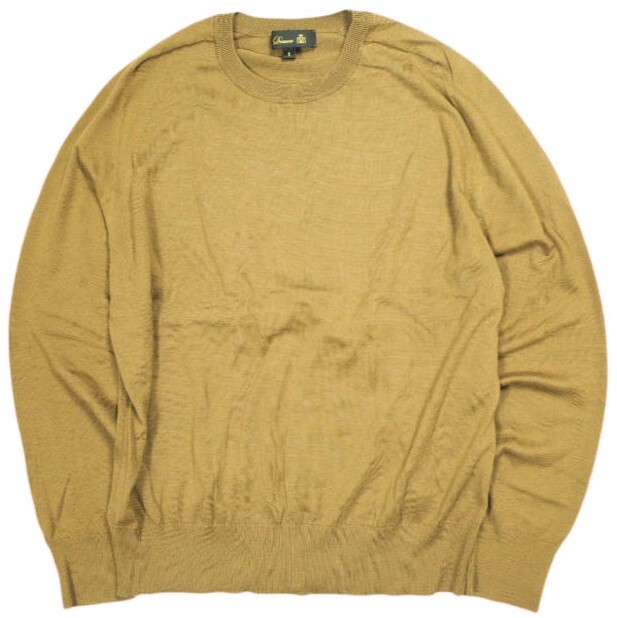 Drawer ドゥロワー 18Gコットンシルククルーネックニット 6513-106-1182 1 キャメル セーター ハイゲージ プルオーバー トップス g23672拍卖