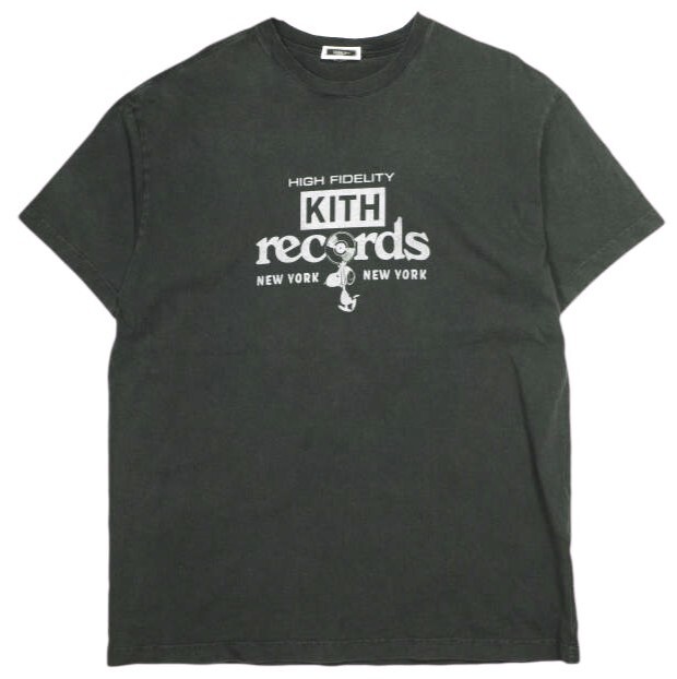 KITH NYC x PEANUTS キスニューヨークシティ ピーナッツ 25SS 別注 Kith Records Vintage Tee キスレコード ヴィンテージTシャツ M Black拍卖