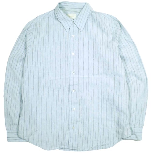 Aime Leon Dore エメ レオン ドレ LINEN STRIPE SHIRT コットンリネン ストライプシャツ L サックスブルー 長袖 トップス g23934拍卖
