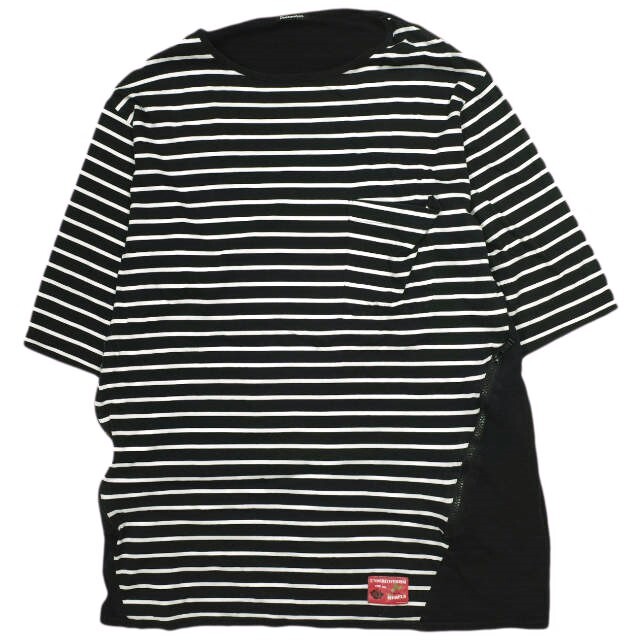 UNDERCOVERISM アンダーカバイズム 23SS 日本製 前ボーダー後ムジ切替半袖CS パネル切り替えオーバーサイズTシャツ UI1C4807 3 BLACK拍卖