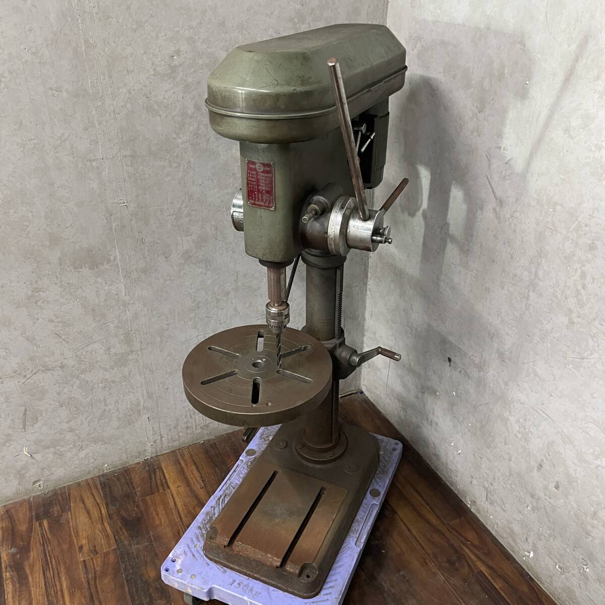 ww4/95 ENSHU ENKOH'S 遠州工業 ESD460DX 卓上ボール盤 三相 200V 丸テーブル 動作確認済 穴あけ 製缶 鉄工 設備 ★直接引取限定◎●拍卖