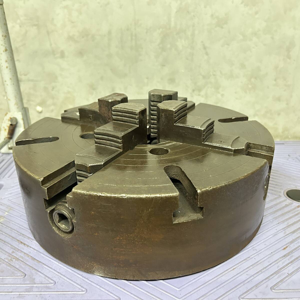 ww5/16 四つ爪単動チャック 旋盤チャック 直径3000mm 中古 工具 旋盤 四つ爪チャック 丸材 クランプ 道具 ★直接引取歓迎拍卖