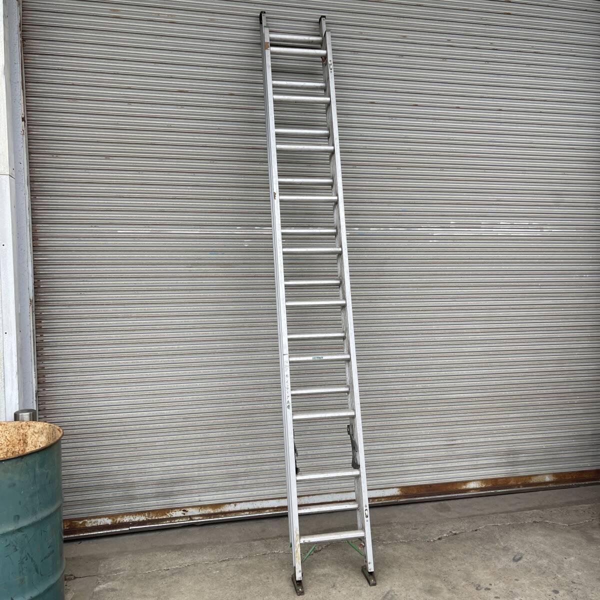 ww5/27 2連はしご 全長5m20cm 縮長3m アルミ 梯子 はしご スライダー 高所 現場 工事 昇降器具 ★直接引取限定◎拍卖