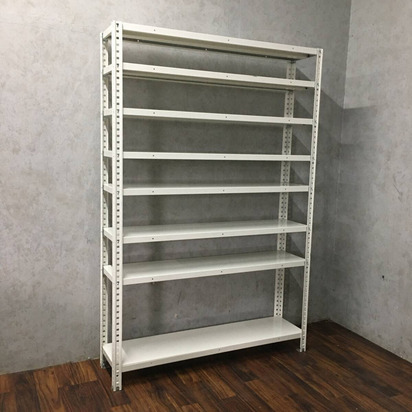 ww4/72 オカムラ OKAMURA スチールラック 中量ラック ボルトレス 8段 軽量棚 白 ホワイト W1800×D300×H2100mm ★直接引取歓迎◎拍卖