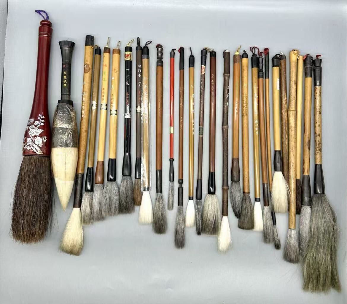 27点セット 筆 毛筆 翠祥園製 万象 澄溪 妙美 貂狼毫 一号二号 腕筆 蘇州湖筆 安徽鶴岸堂 羊毫筆 古筆 書道筆 和筆 書道 書道具 中国筆 拍卖