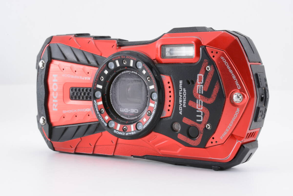 リコー RICOH WG-30 赤 レッド コンパクトデジタルカメラ 管MM3216拍卖
