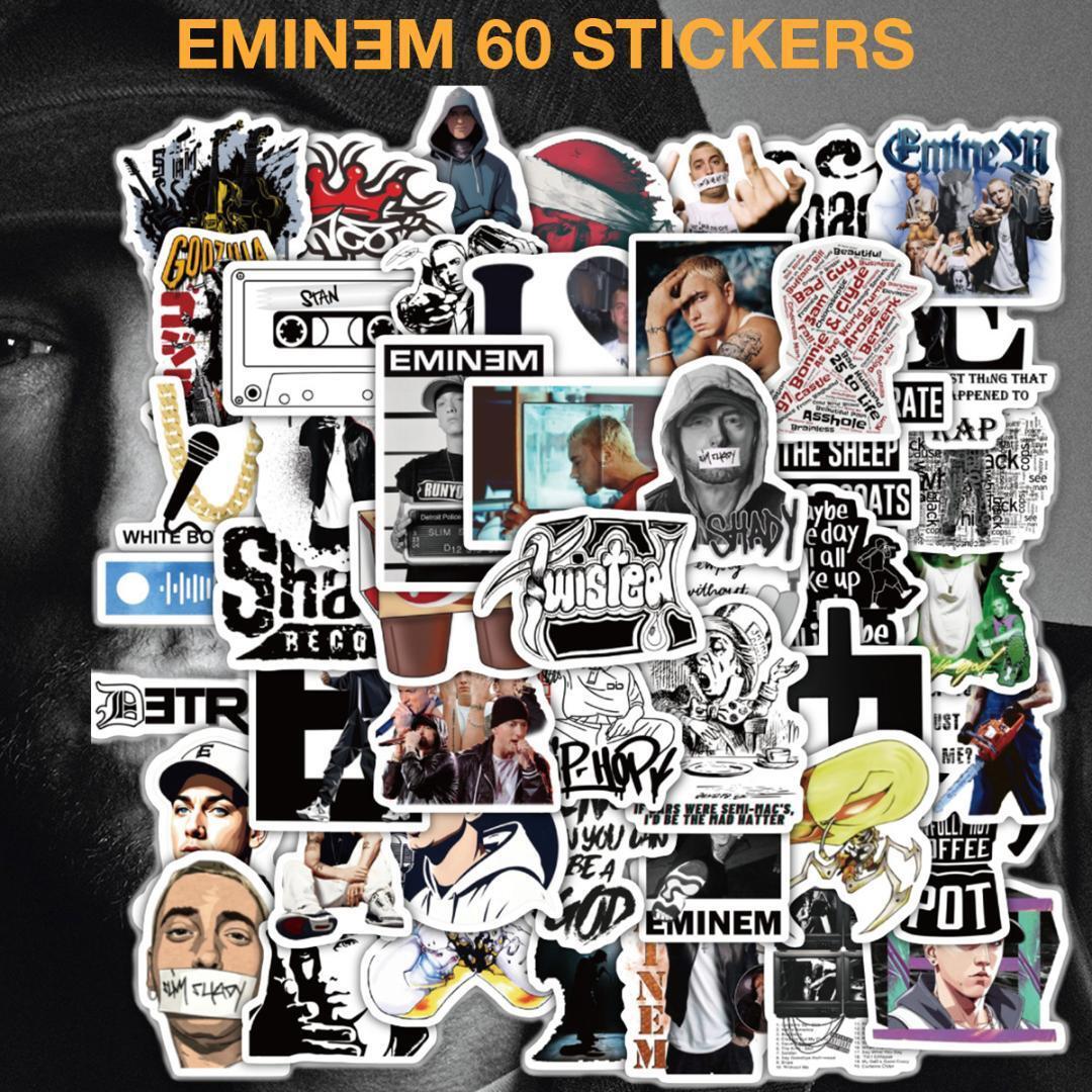 エミネム ステッカー 60枚セット PVC 防水 シール Eminem HIPHOP ヒップホップ ラッパー ラップ アメリカ拍卖