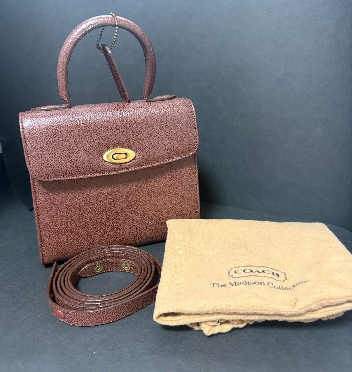 【美品】 COACH コーチ レザー 2way ショルダーバッグ ブラウン拍卖
