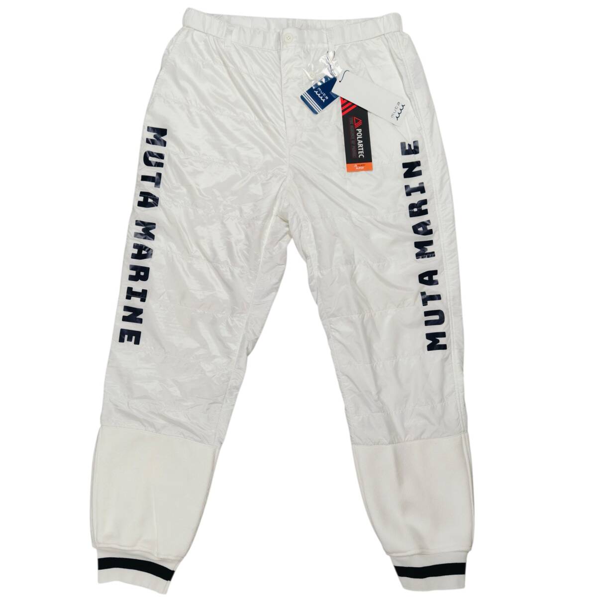 【未使用タグ付】MUTA MARINE ポーラテック パディングパンツ 5 (M相当) ホワイト POLARTEC 中綿 裾リブ 定価36,300円 メンズ マリン系拍卖
