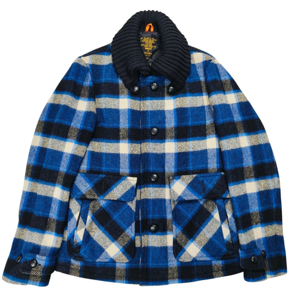 美品 USA製 BEAMS別注 Fidelity ウールコート Mサイズ フィデリティ × ビームス キルティング裏地 バッファローチェック Woolrich生地拍卖