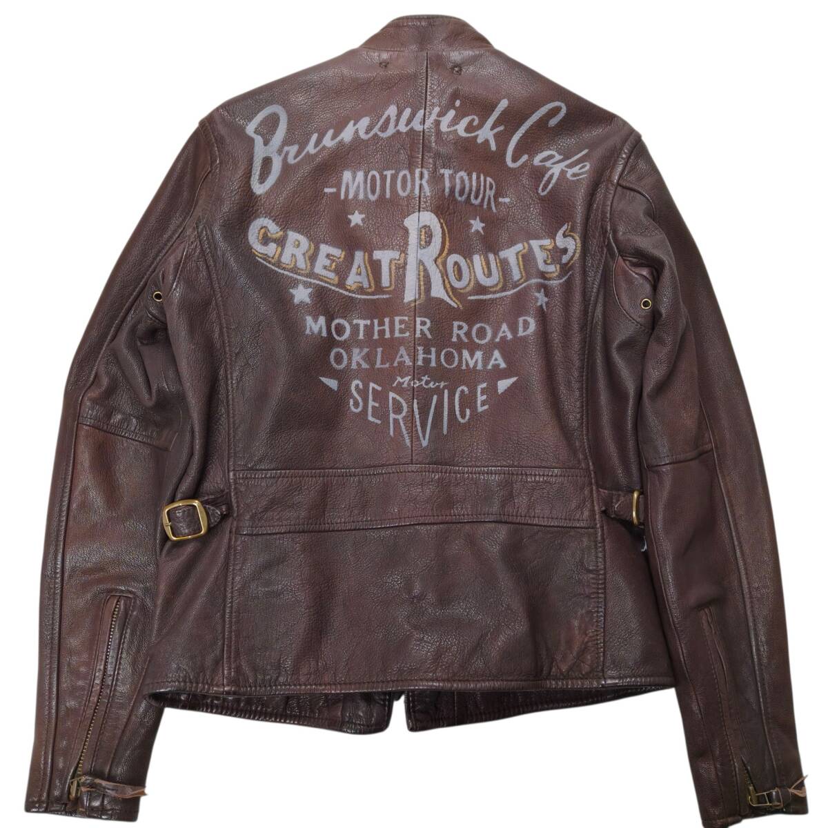 AVIREX レザー 山羊革 ゴートレザー やぎ シングル ライダース ジャケット M ダブルファスナー フライトジャケット アヴィレックス拍卖