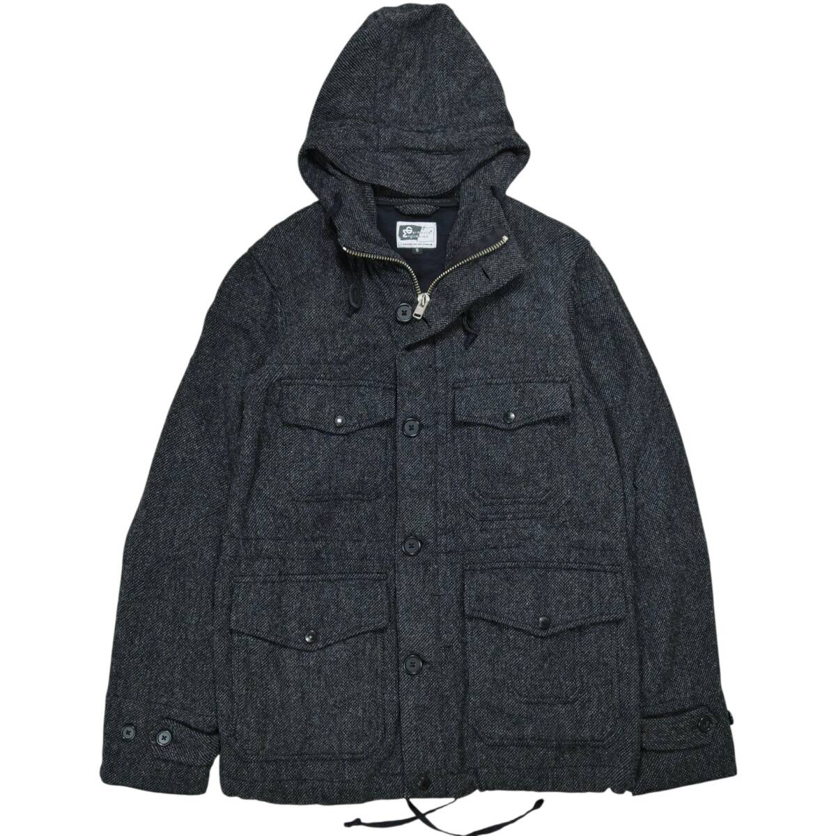 美品 Engineered Garments ウールツイード フィールドパーカ Sサイズ USA製 ダブルファスナー グレー系拍卖